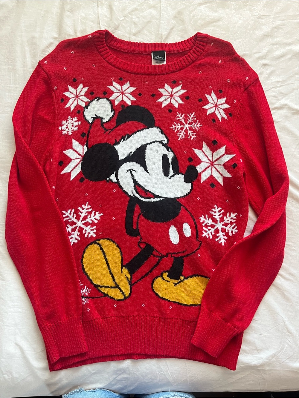Disney Mickey Mouse Red Holiday Sweater